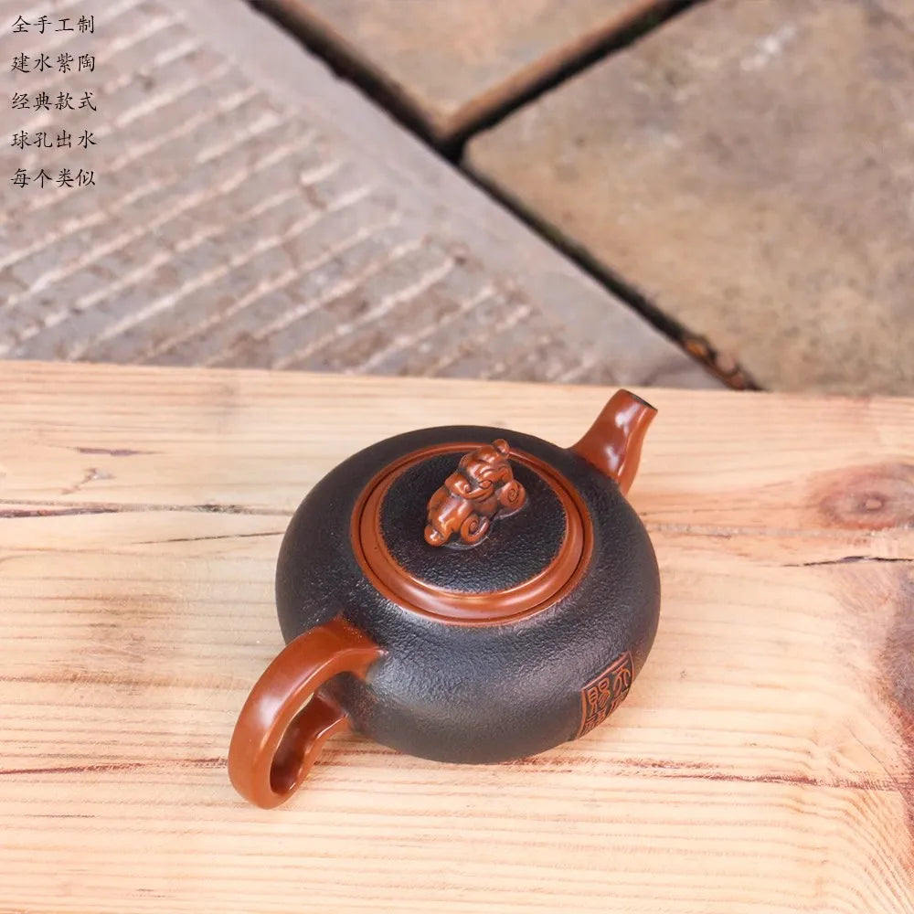Jianshui Handmade Master Textures Carving filling Tea Pot(Not Yixing Zisha) Kung Fu Tea Set Drinkware Tea Ceremony
