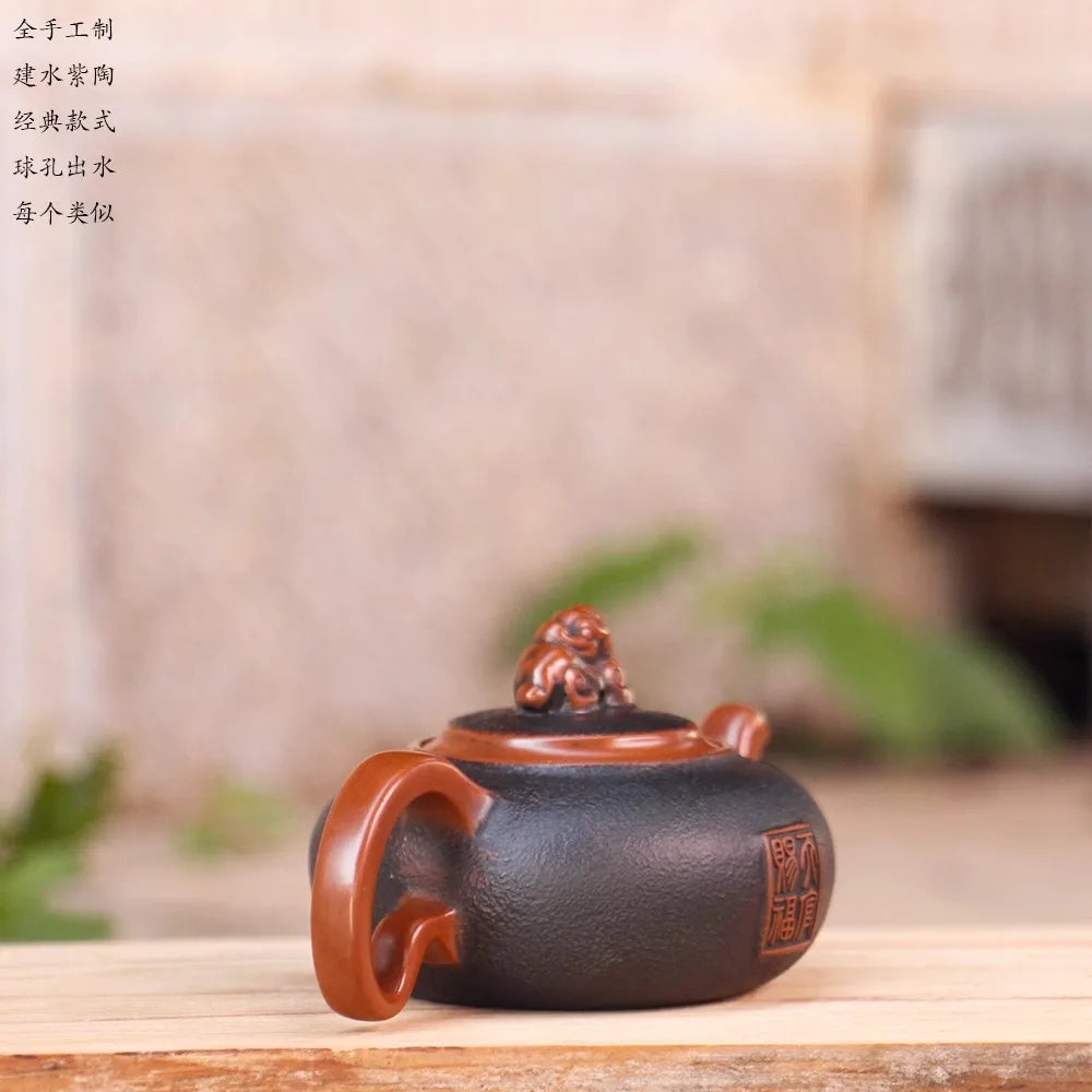 Jianshui Handmade Master Textures Carving filling Tea Pot(Not Yixing Zisha) Kung Fu Tea Set Drinkware Tea Ceremony