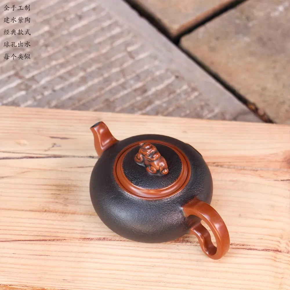 Jianshui Handmade Master Textures Carving filling Tea Pot(Not Yixing Zisha) Kung Fu Tea Set Drinkware Tea Ceremony