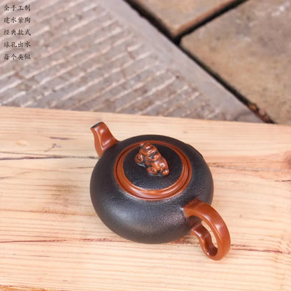 Jianshui Handmade Master Textures Carving filling Tea Pot(Not Yixing Zisha) Kung Fu Tea Set Drinkware Tea Ceremony