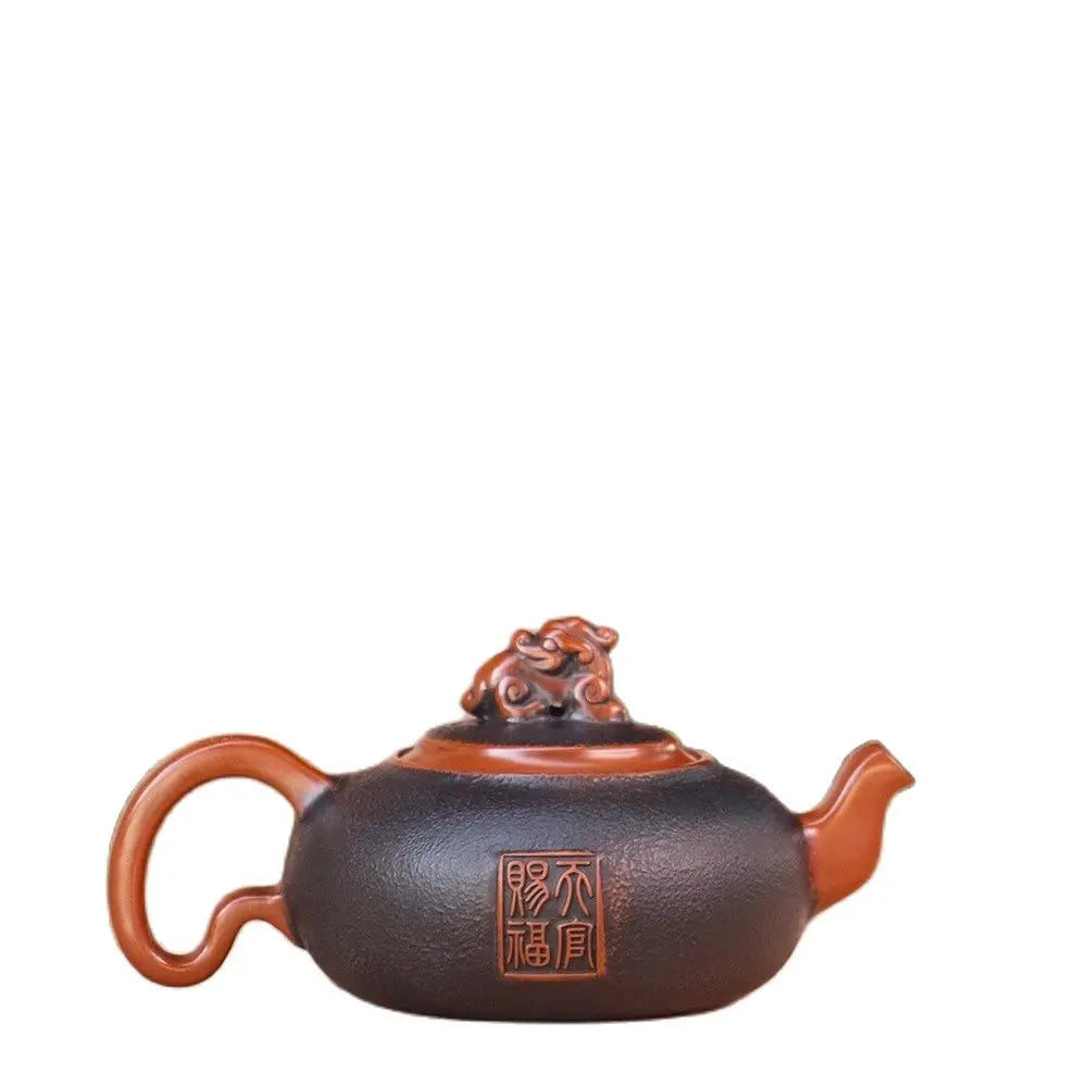 Jianshui Handmade Master Textures Carving filling Tea Pot(Not Yixing Zisha) Kung Fu Tea Set Drinkware Tea Ceremony