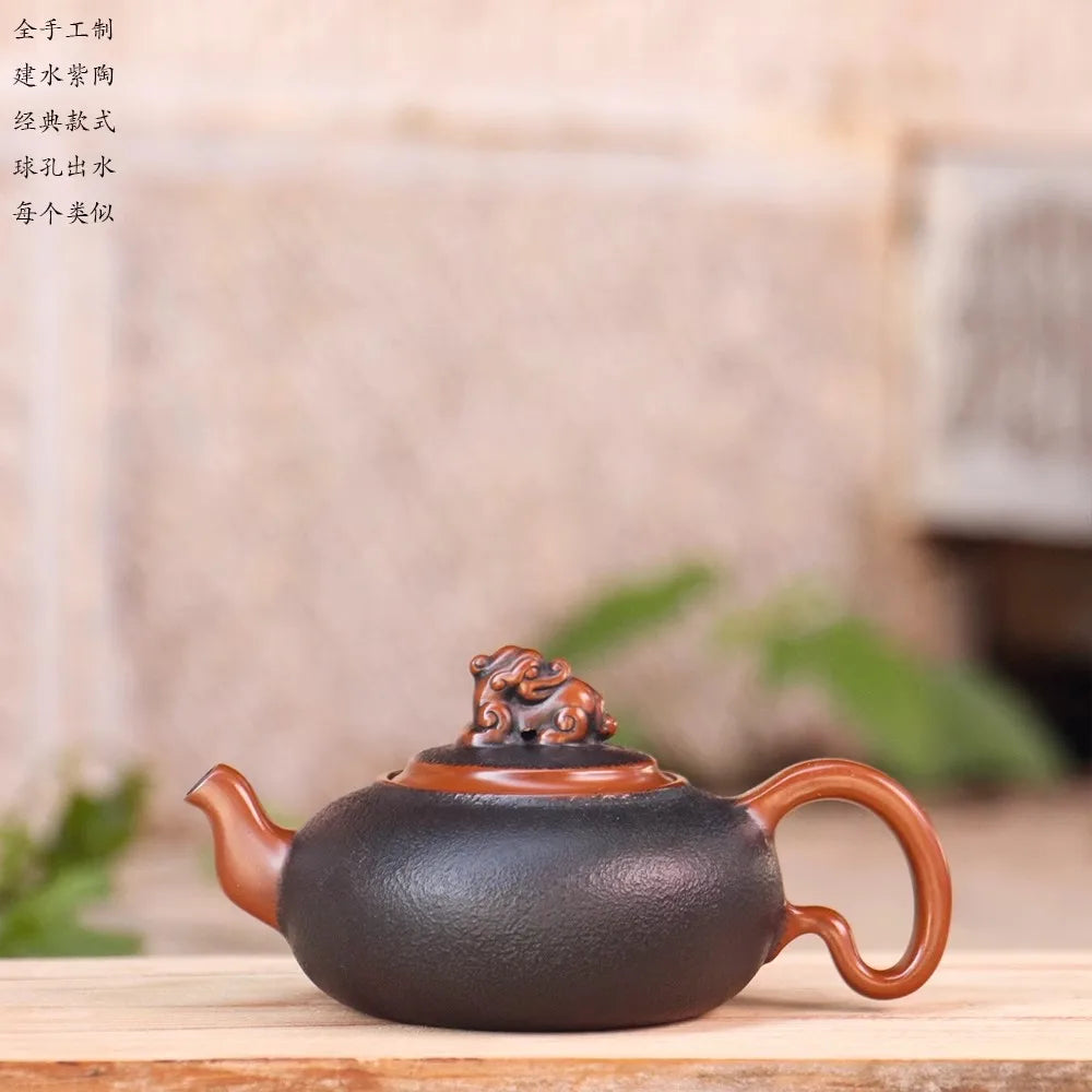 Jianshui Handmade Master Textures Carving filling Tea Pot(Not Yixing Zisha) Kung Fu Tea Set Drinkware Tea Ceremony