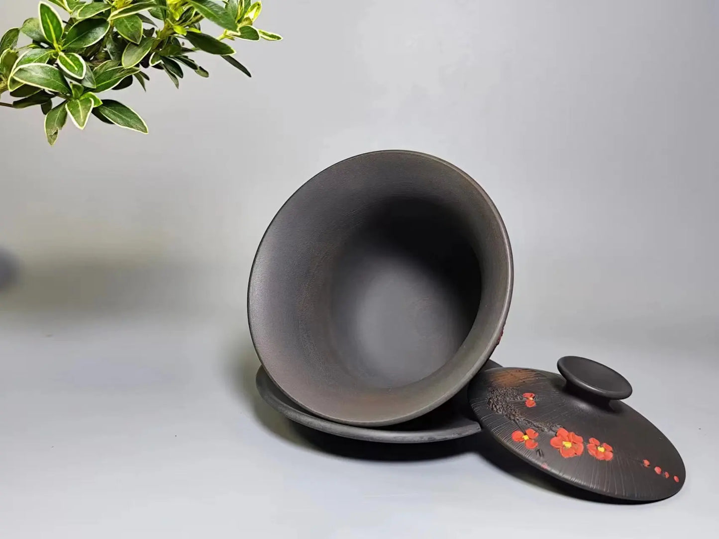 Jianshui Handmade Plum Blossom Carving Gaiwan Teacups Tea Pot(Not Yixing Zisha) Kung Fu Tea Set Drinkware Tea Ceremony
