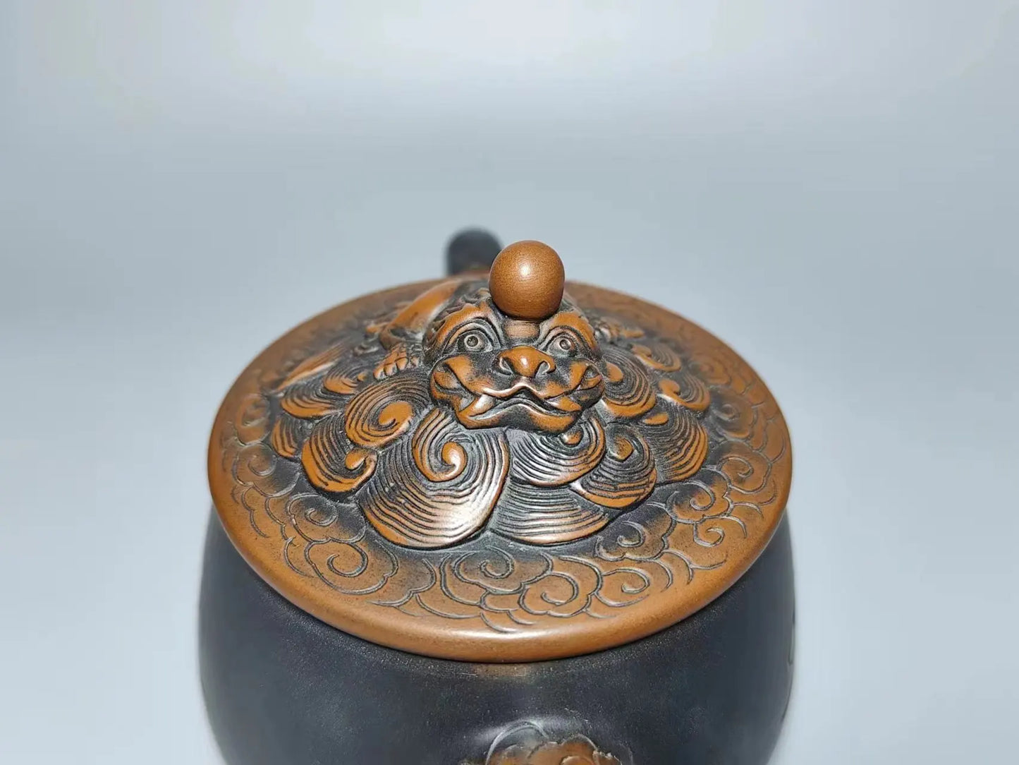 Jianshui Handmade QI Lin Carving Big Mouth Shipiao Tea Pot(Not Yixing Zisha) Kung Fu Tea Set Drinkware Tea Ceremony