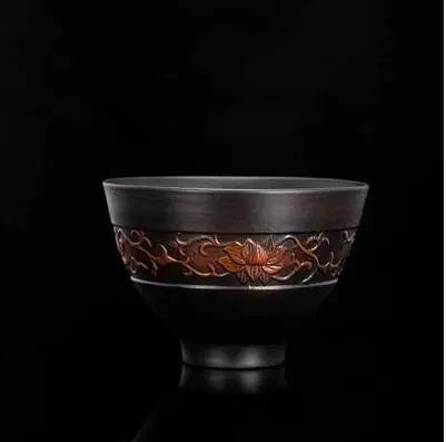 Jianshui-Handmade Relief Master Tea Cup, Ceramic Cup, Large Purple Pottery, Chinese Kungfu Teaset, Tea Accessories, Engraving