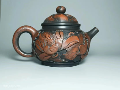 Jianshui Pure Handmade Master Lotus Full  Carving Tea Pot(Not Yixing Zisha) Ceramic  Kung Fu Tea Set Drinkware Tea Ceremony