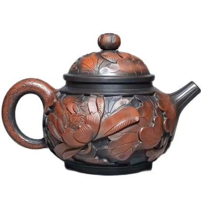 Jianshui Pure Handmade Master Lotus Full  Carving Tea Pot(Not Yixing Zisha) Ceramic  Kung Fu Tea Set Drinkware Tea Ceremony