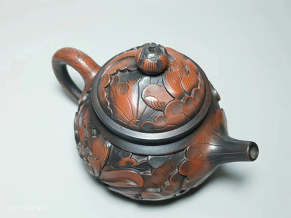 Jianshui Pure Handmade Master Lotus Full  Carving Tea Pot(Not Yixing Zisha) Ceramic  Kung Fu Tea Set Drinkware Tea Ceremony