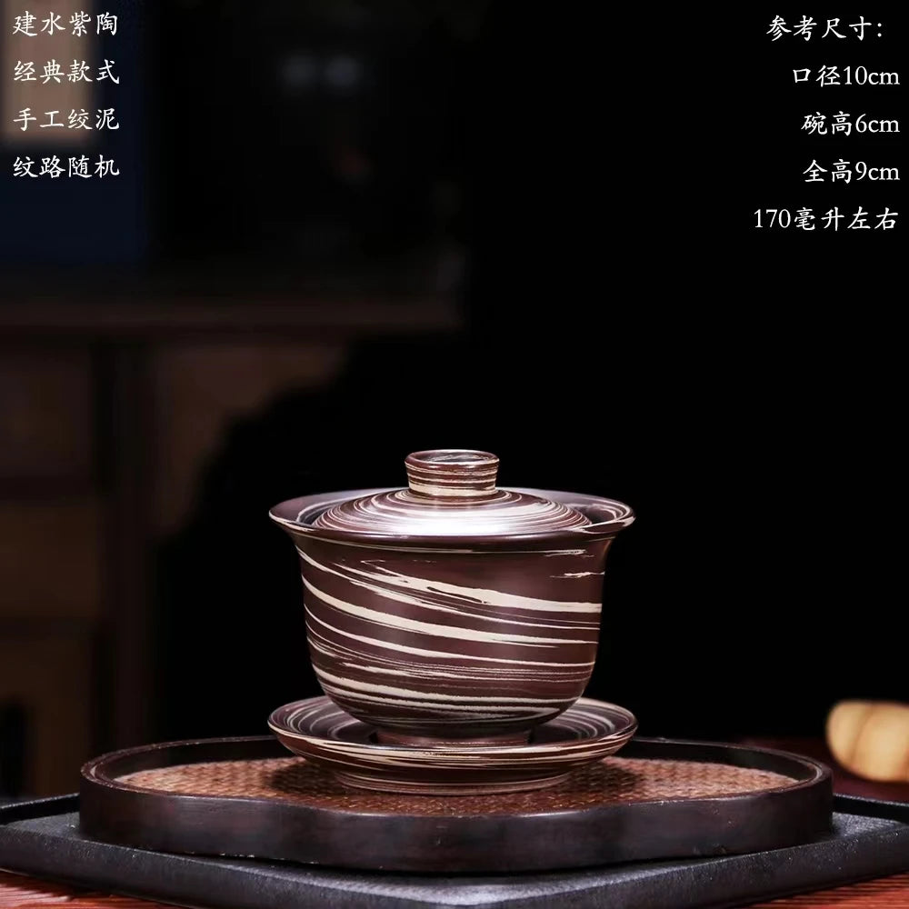Jianshui Pure Handmade Mixed Clay Gaiwan TeaPot(Not Yixing Zisha) Ceramic  Kung Fu Tea Set Drinkware Tea Ceremony