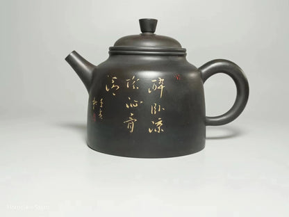 Jianshui Purple Clay Handmade Bamboo Color filling Tea Pot(Not Yixing Zisha) Kung Fu Tea Set Drinkware Tea Ceremony