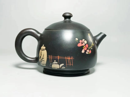 Jianshui Purple Clay Handmade Color filling Tea Pot(Not Yixing Zisha) Kung Fu Tea Set Drinkware Tea Ceremony