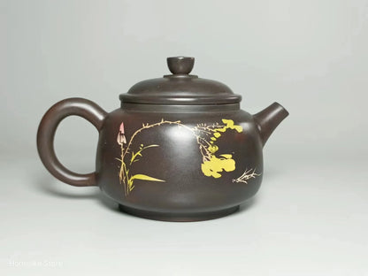 Jianshui Purple Clay Handmade Color filling Tea Pot(Not Yixing Zisha) Kung Fu Tea Set Drinkware Tea Ceremony