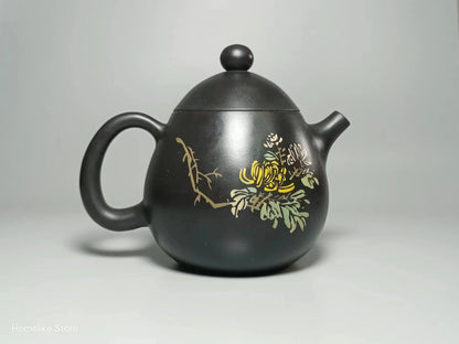 Jianshui Purple Clay Handmade Longdan Color filling Tea Pot(Not Yixing Zisha) Kung Fu Tea Set Drinkware Tea Ceremony