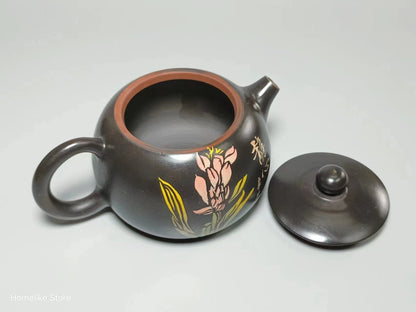 Jianshui Purple Clay Handmade Longdan Color filling Tea Pot(Not Yixing Zisha) Kung Fu Tea Set Drinkware Tea Ceremony