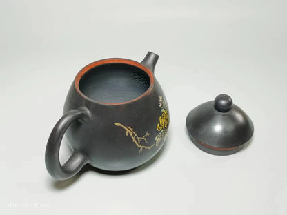 Jianshui Purple Clay Handmade Longdan Color filling Tea Pot(Not Yixing Zisha) Kung Fu Tea Set Drinkware Tea Ceremony