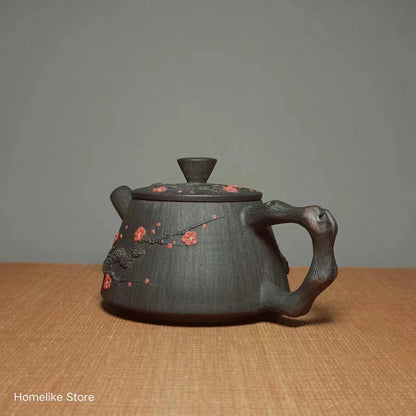 Jianshui Purple Clay Red Plum Tree  Pure Handmade Tea Pot(Not Yixing Zisha)  Ceramic  Kung Fu Tea Set Drinkware Tea Ceremony
