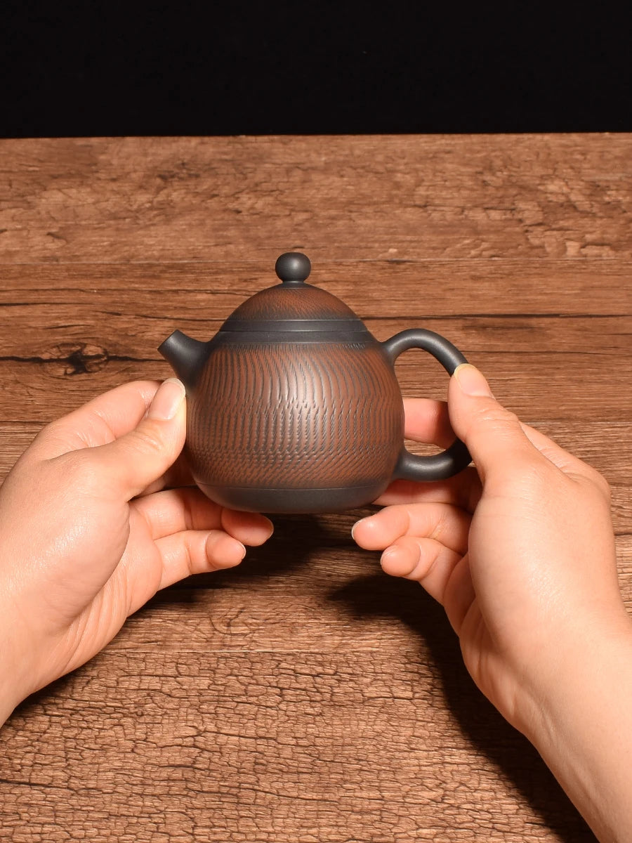 Jianshui Purple Clay Zitao Pure Handmade Jumping knife Tea Pot  Xishi Kettle Teaset  Ceremony Tea Accessories Not  Yixing Zisha