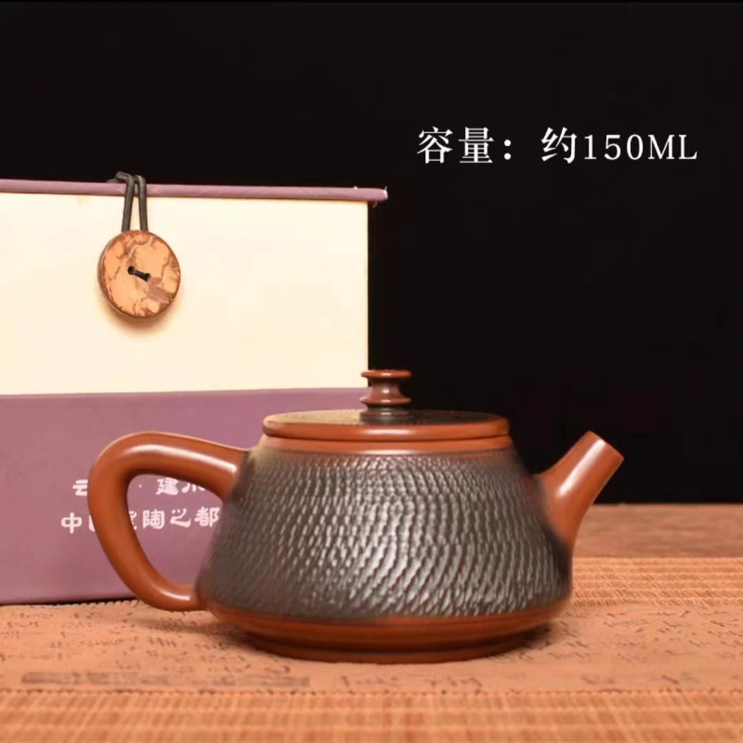 Jianshui Purple Clay Zitao Pure Handmade Jumping knife Tea Pot  Xishi Kettle Teaset  Ceremony Tea Accessories Not  Yixing Zisha
