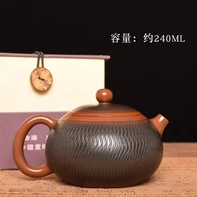 Jianshui Purple Clay Zitao Pure Handmade Jumping knife Tea Pot  Xishi Kettle Teaset  Ceremony Tea Accessories Not  Yixing Zisha