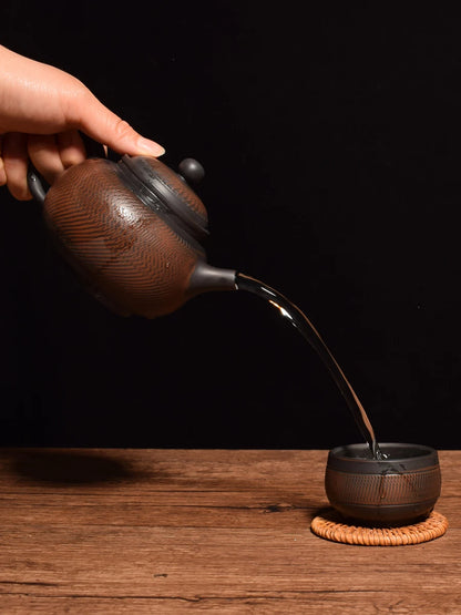Jianshui Purple Clay Zitao Pure Handmade Jumping knife Tea Pot  Xishi Kettle Teaset  Ceremony Tea Accessories Not  Yixing Zisha