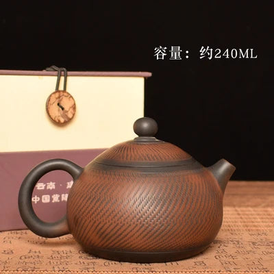 Jianshui Purple Clay Zitao Pure Handmade Jumping knife Tea Pot  Xishi Kettle Teaset  Ceremony Tea Accessories Not  Yixing Zisha