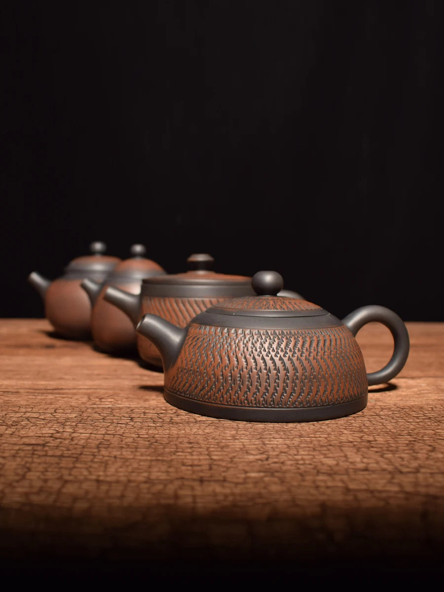 Jianshui Purple Clay Zitao Pure Handmade Jumping knife Tea Pot  Xishi Kettle Teaset  Ceremony Tea Accessories Not  Yixing Zisha