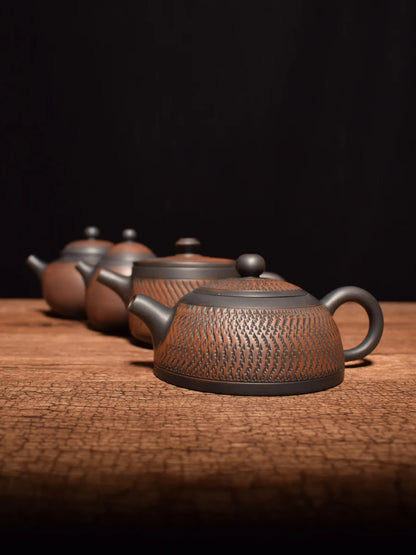 Jianshui Purple Clay Zitao Pure Handmade Jumping knife Tea Pot  Xishi Kettle Teaset  Ceremony Tea Accessories Not  Yixing Zisha