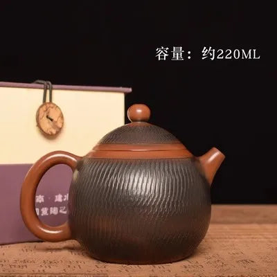Jianshui Purple Clay Zitao Pure Handmade Jumping knife Tea Pot  Xishi Kettle Teaset  Ceremony Tea Accessories Not  Yixing Zisha