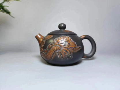 Jianshui Purple Clay (not Yixing )Handmade Dragon Carving Natural Material TeaPot Kettle Teaset Ceremony Tea Accessories