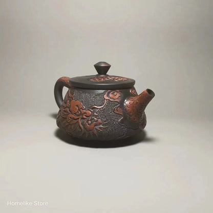 Jianshui Purple Clay (not Yixing )Handmade Dragon Carving Natural Material TeaPot Kettle Teaset Ceremony Tea Accessories
