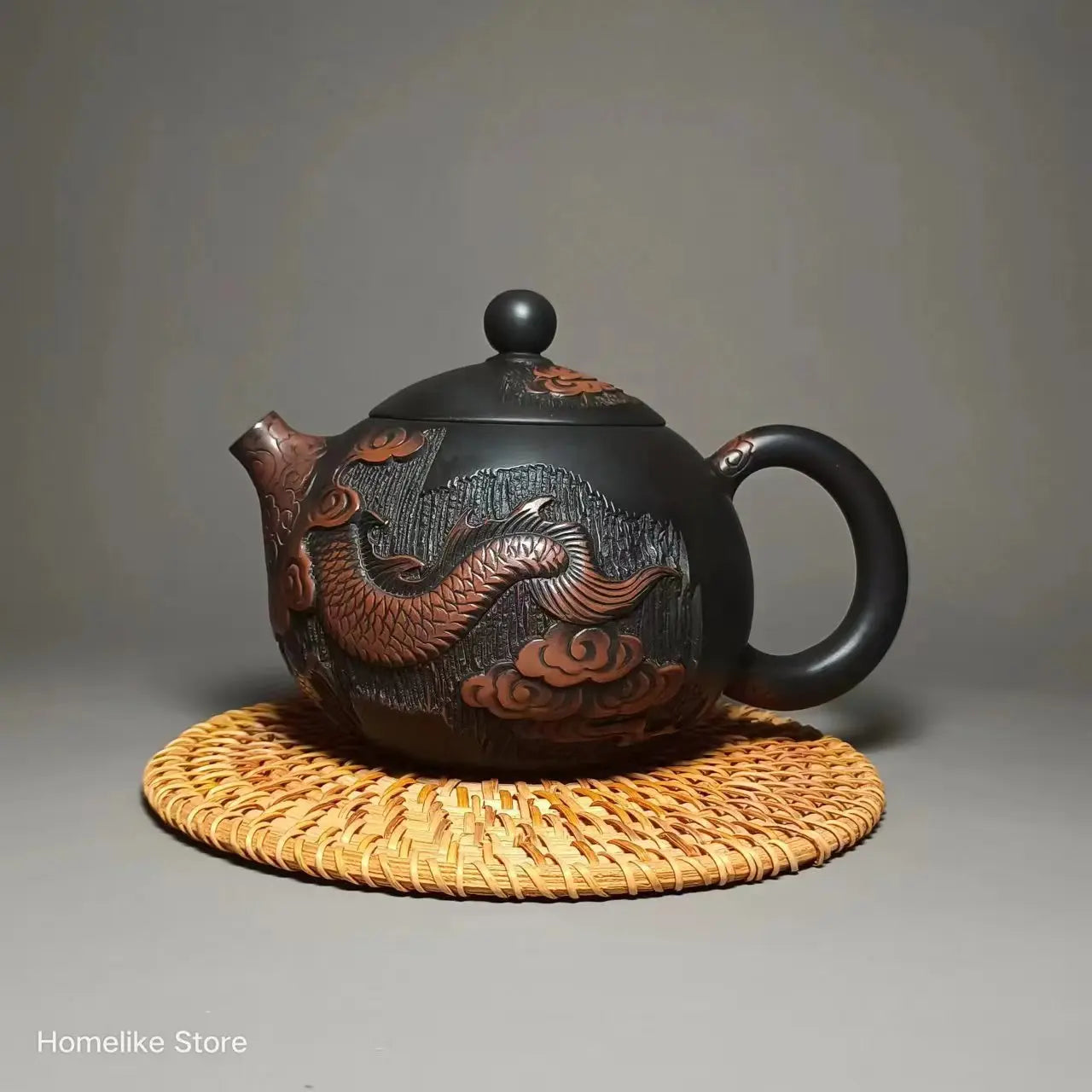 Jianshui Purple Clay (not Yixing )Handmade Dragon Carving Natural Material TeaPot Kettle Teaset Ceremony Tea Accessories