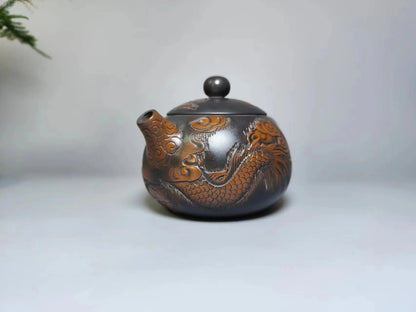 Jianshui Purple Clay (not Yixing )Handmade Dragon Carving Natural Material TeaPot Kettle Teaset Ceremony Tea Accessories