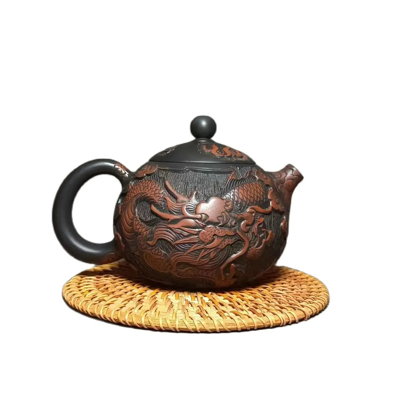 Jianshui Purple Clay (not Yixing )Handmade Dragon Carving Natural Material TeaPot Kettle Teaset Ceremony Tea Accessories