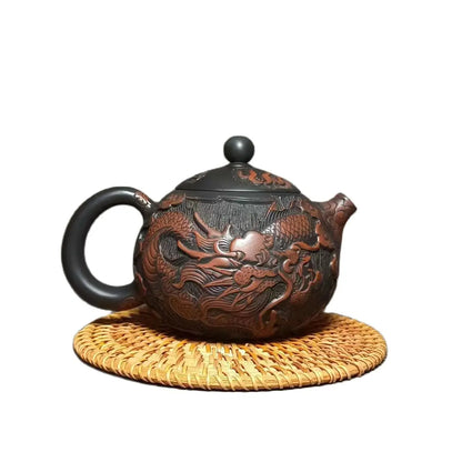 Jianshui Purple Clay (not Yixing )Handmade Dragon Carving Natural Material TeaPot Kettle Teaset Ceremony Tea Accessories
