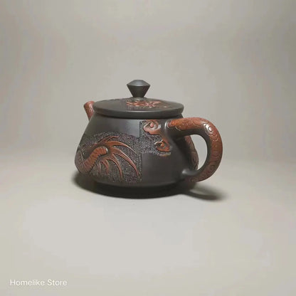 Jianshui Purple Clay (not Yixing )Handmade Dragon Carving Natural Material TeaPot Kettle Teaset Ceremony Tea Accessories