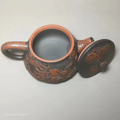Jianshui Purple Clay (not Yixing )Handmade Dragon Carving Natural Material TeaPot Kettle Teaset Ceremony Tea Accessories