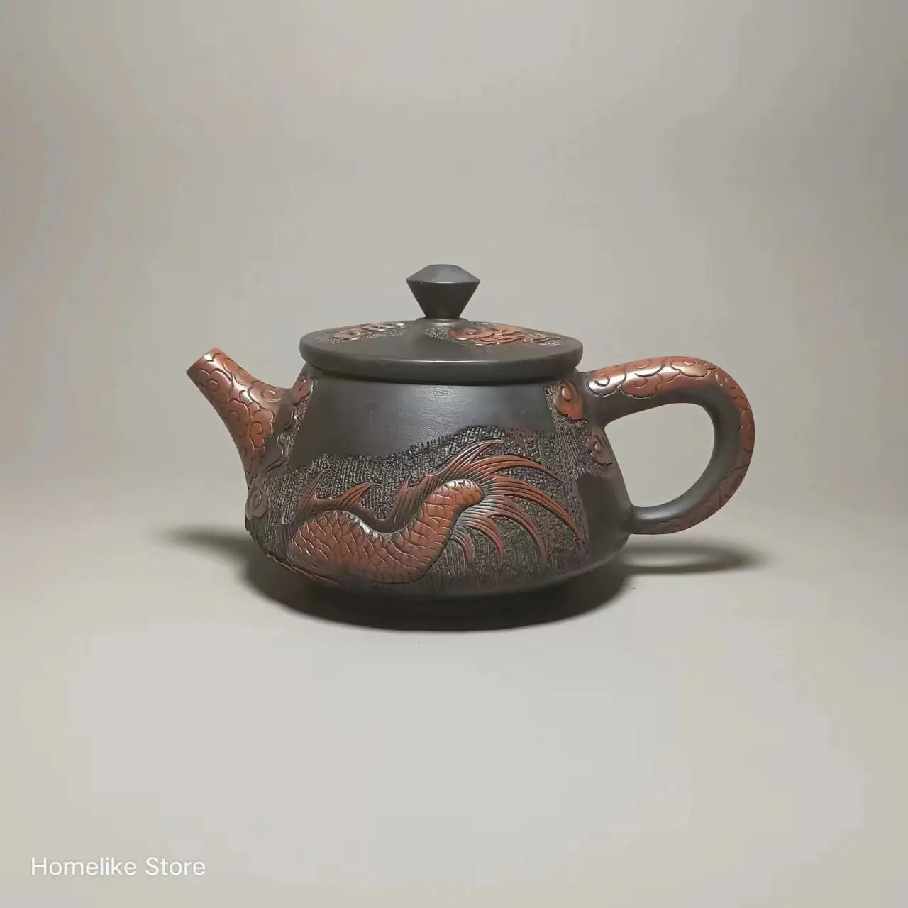 Jianshui Purple Clay (not Yixing )Handmade Dragon Carving Natural Material TeaPot Kettle Teaset Ceremony Tea Accessories