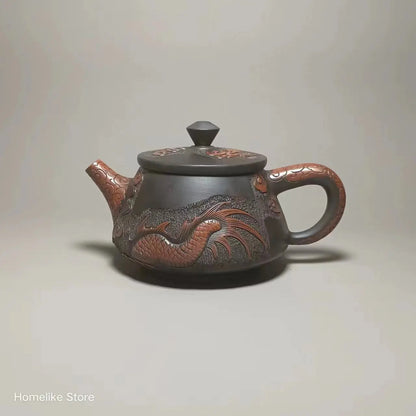 Jianshui Purple Clay (not Yixing )Handmade Dragon Carving Natural Material TeaPot Kettle Teaset Ceremony Tea Accessories