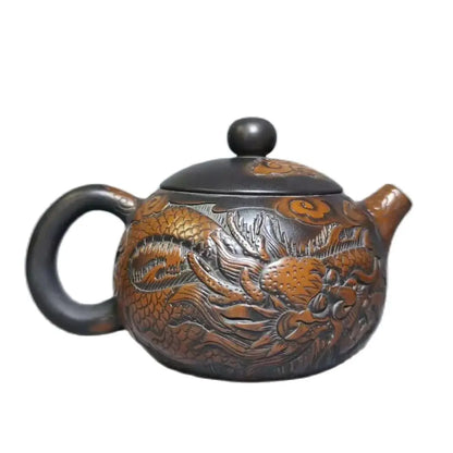 Jianshui Purple Clay (not Yixing )Handmade Dragon Carving Natural Material TeaPot Kettle Teaset Ceremony Tea Accessories