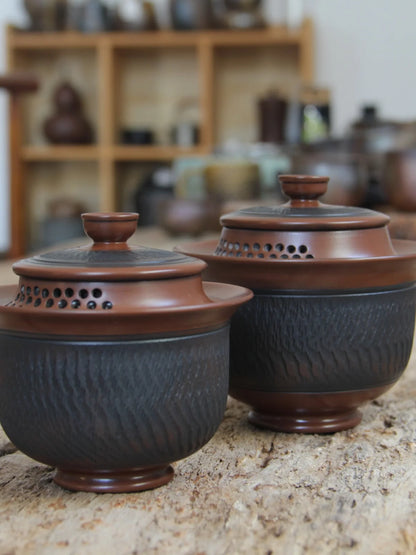 Jianshui-Purple Pottery Tea Pot, Fully Handmade, Hand Grasping Pot, Raw Mineral Clay Material, Chinese Tea Pot