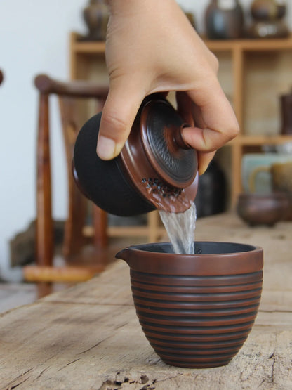 Jianshui-Purple Pottery Tea Pot, Fully Handmade, Hand Grasping Pot, Raw Mineral Clay Material, Chinese Tea Pot