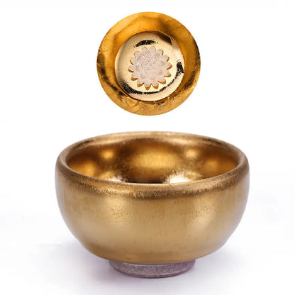 Jianzhan Ceramic Tea Cup Tenmoku Glazed Gilt Gold Inlaid Silver Dragon Teacup Pigmented Kung Fu Tea Bowl Pigmented Tea Set