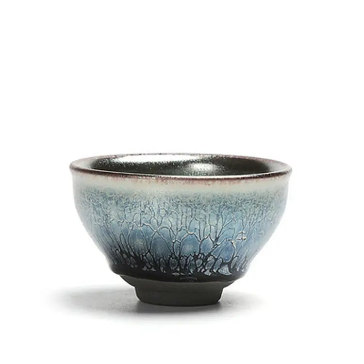 Jianzhan Ceramic Tea Cup Tenmoku Glazed Gilt Gold Inlaid Silver Dragon Teacup Pigmented Kung Fu Tea Bowl Pigmented Tea Set