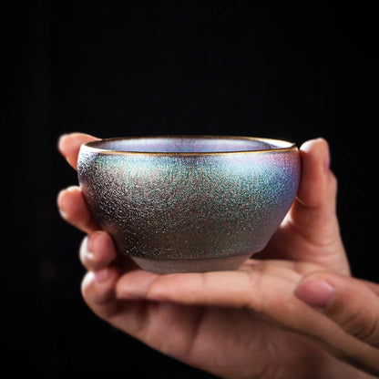 Jianzhan Gilt Tea Cup Kung Fu Tea Set Ceramic Tea Cup Hand-painted Silver Teacup Master Cup Tea Bowl Chinese Wedding Tea Set