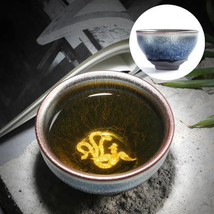 Jianzhan Tea Cup Tianmu Glaze Inlaid Silver Tea Bowl Kung Fu Tea Set Kiln Ceramic Tea Cup Chinese Tea Set Exquisite Teacup Gift