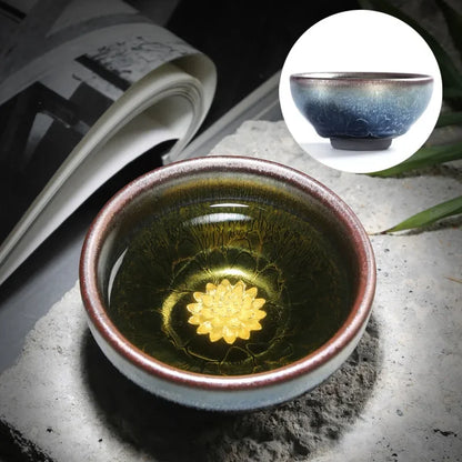 Jianzhan Tea Cup Tianmu Glaze Inlaid Silver Tea Bowl Kung Fu Tea Set Kiln Ceramic Tea Cup Chinese Tea Set Exquisite Teacup Gift