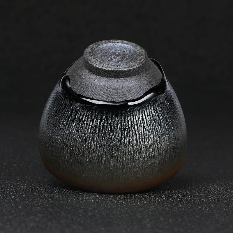 Jianzhan Temmoku Cup Famous Pure Handmade Yinhao Tea Cup Kung Fu Tea Set Master Cup Large Size Bamboo Hat Tea Cup