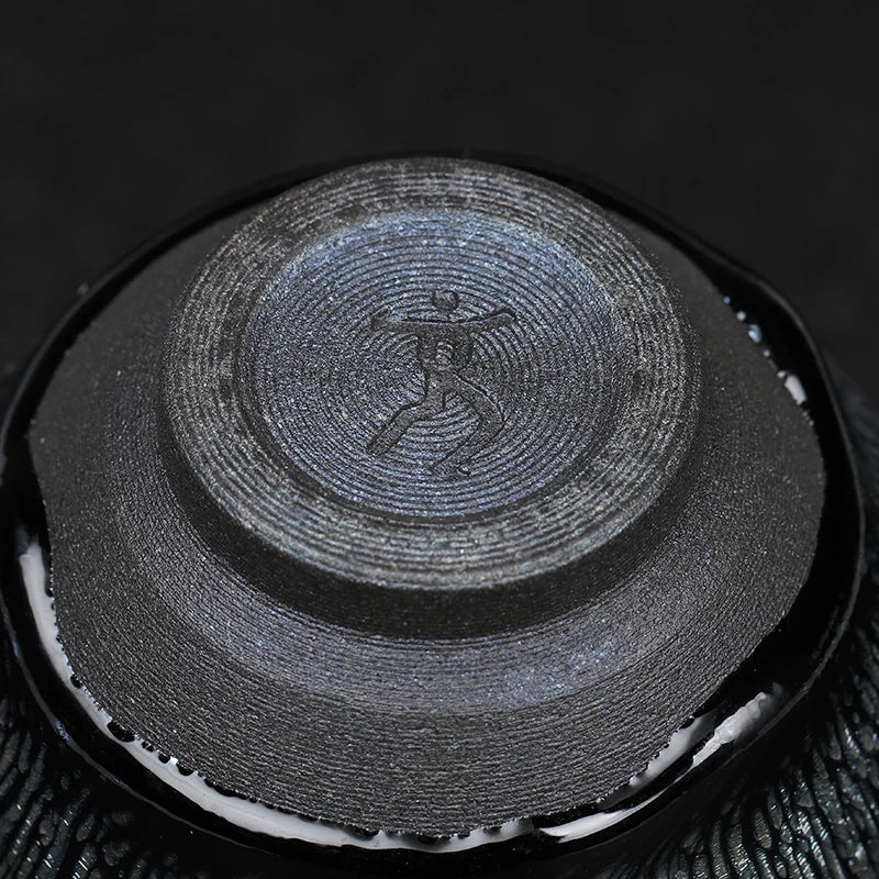 Jianzhan Temmoku Cup Famous Pure Handmade Yinhao Tea Cup Kung Fu Tea Set Master Cup Large Size Bamboo Hat Tea Cup