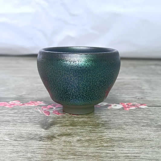 Jianzhan Tenmokus Tea Cup 60ml with Great Blue Glaze Porcelain Matcha Bowl for tea Tie Guan Yin,matcha,oolong green tea