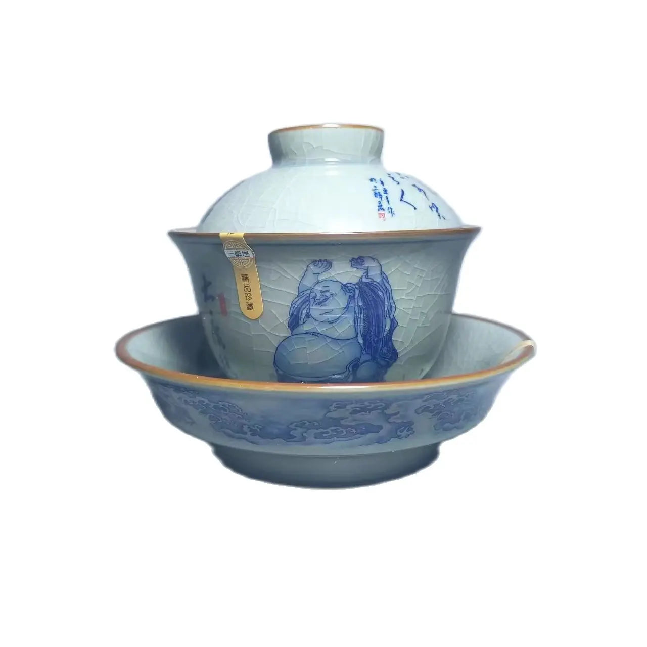 Jing De Zhen Antique Clay Buddhda Gaiwan Opening Pottery Tea Cup Set Teaware Bowl For Tea Ceremony Coffee Mugs River Teacup Zen